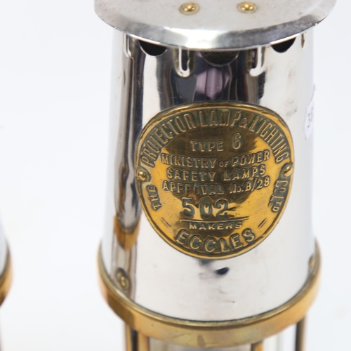 893 - 2 brass miner's lamps, including example by The Protector Lamp & Lighting Co Ltd, height 23cm