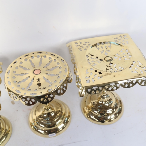 97 - 3 Victorian pierced brass trivets