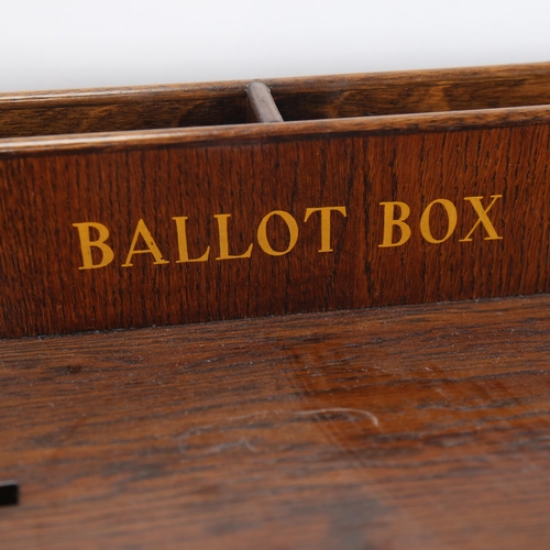 988 - A large Vintage oak ballot box, width 61cm