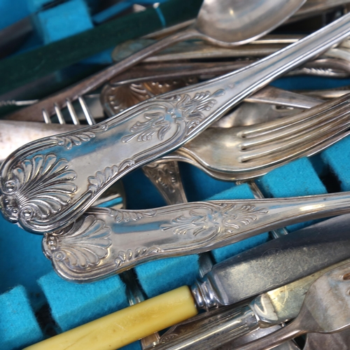 1237 - A quantity of mixed plated cutlery, including some King's pattern