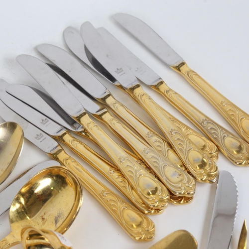 1252 - A suite of 24ct gold plated cutlery