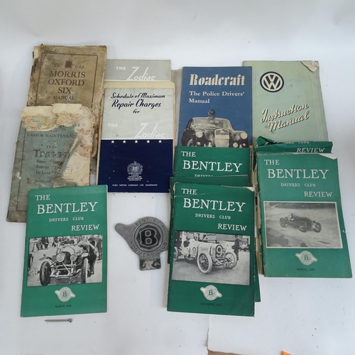 1001 - Motoring ephemera, a gong, table lamps, A Royal Stafford child's tea set etc.