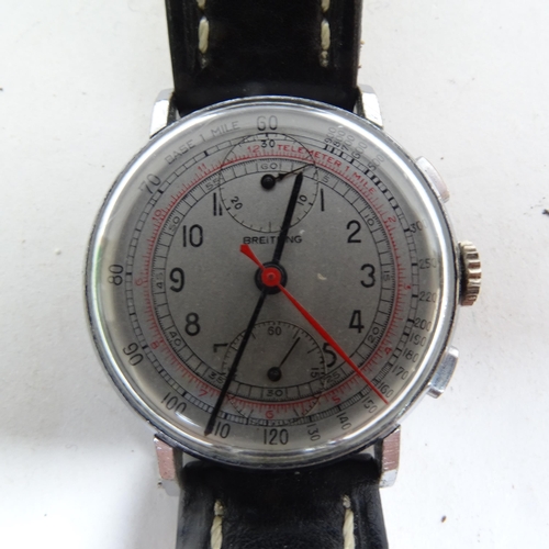 1286 - A Vintage Breitling stainless steel-cased chronograph wristwatch, serial no. to the back of the case... 