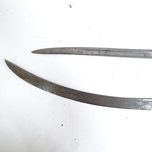 904 - A French 1871 pattern sword bayonet and scabbard, and a Middle Eastern tulwar sword and scabbard (2)