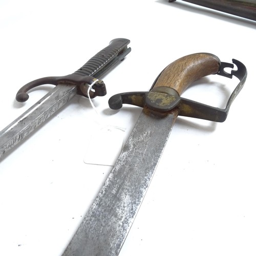 904 - A French 1871 pattern sword bayonet and scabbard, and a Middle Eastern tulwar sword and scabbard (2)