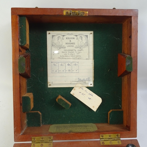 1051 - An Antique sextant by Hughes & Son, London, in fitted mahogany case