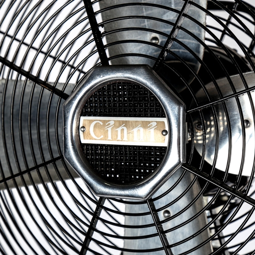 1506 - CINNI, a 1950s design large floor standing pedestal fan, with maker's marks, height 167cm