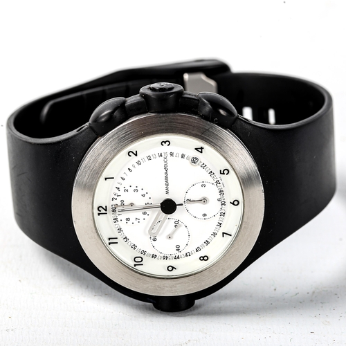 1536 - MANDARINA DUCK, chronograph watch, with steel bezel and rubber strap