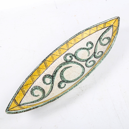 1570 - RUSCHA, Germany, 1960s elongated pottery dish, length 36cm