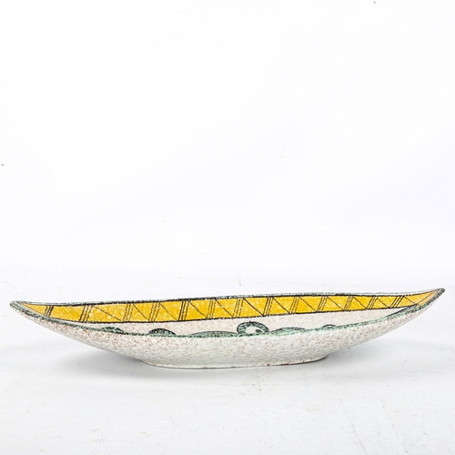 1570 - RUSCHA, Germany, 1960s elongated pottery dish, length 36cm