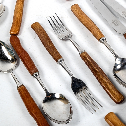 1578 - SANENWOOD, a collection of mid-century flatware, all boxed, and an Exelwood set of dessert spoons (6... 