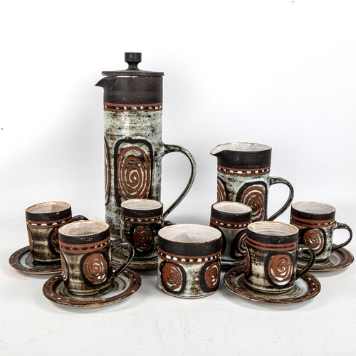 1579 - BRIGLIN POTTERY, a mid-century coffee set with impressed makers marks.