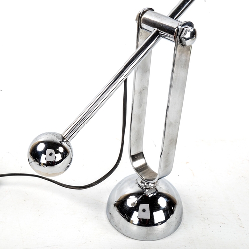 1585 - SERGIO ASTI, Italy, 1960s black and chrome desk lamp, with eyeball shade, overall height 73cm