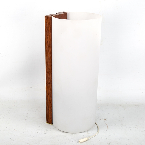 1586 - JOHN BROWN for Plus Lighting Limited, teak and frosted acrylic wall light, height 25cm