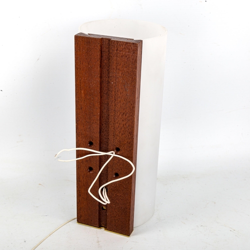 1586 - JOHN BROWN for Plus Lighting Limited, teak and frosted acrylic wall light, height 25cm