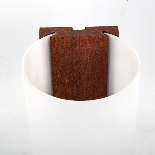 1586 - JOHN BROWN for Plus Lighting Limited, teak and frosted acrylic wall light, height 25cm