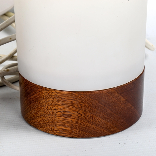 1587 - JOHN BROWN for Plus Lighting Limited, a pair of teak and acrylic table lamps, height 24cm