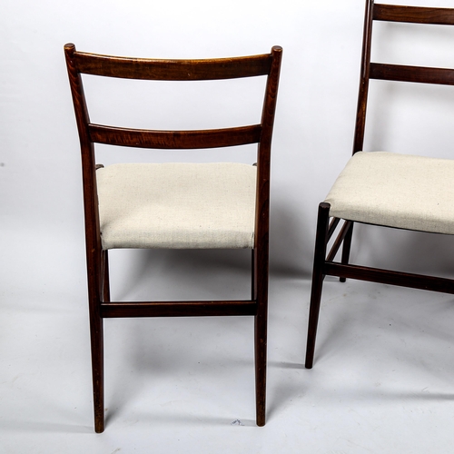 1603 - GIO PONTI for Cassina, Italy, a set of 4 1960s/70s Leggera chairs in stained ash