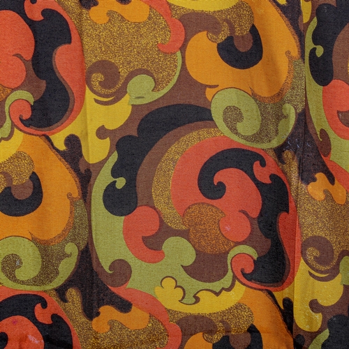 1606 - A large 1960s orange brown fabric panel