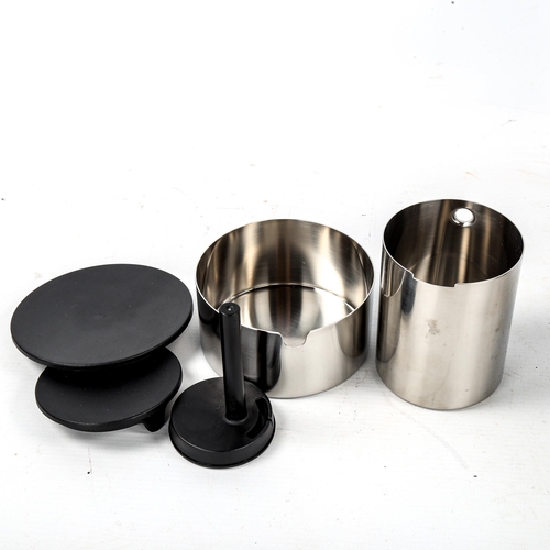 1611 - ERIC MAGNUSSEN for Stelton, Denmark, a 3-piece stainless steel set including vacuum jug EM77, creame... 