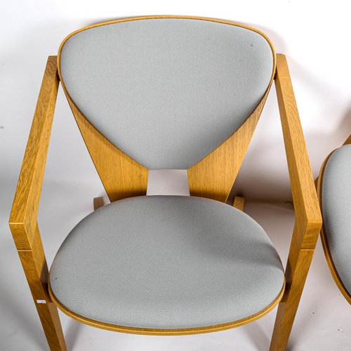 1617 - HANS WEGNER for Getama, Denmark, a pair of GE460 butterfly lounge chairs in oak, designed 1975, made... 