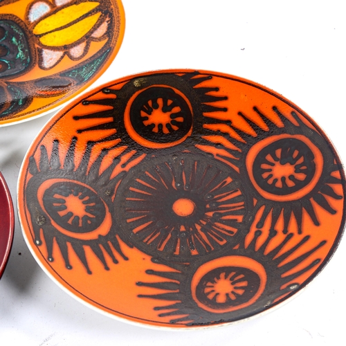 1628 - POOLE POTTERY, 2 Delphis plates and another African sunset design plate, diameter 26.5cm