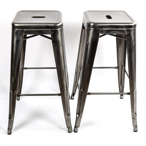 1629 - A pair of original TOLIX bar stools, impressed makers stamp, height 75cm