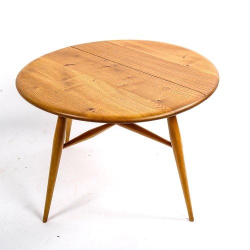 1631 - An ERCOL Windsor drop leaf coffee table in elm and beech, height 40cm