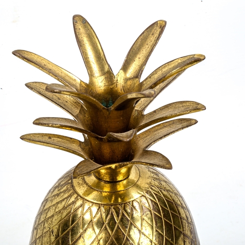 1641 - A mid-century brass pineapple ice bucket, height 24cm