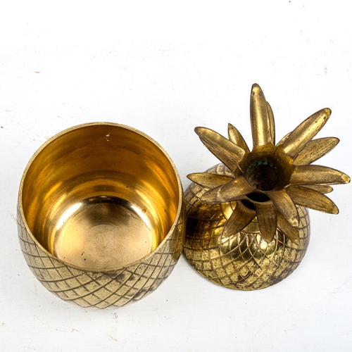 1641 - A mid-century brass pineapple ice bucket, height 24cm