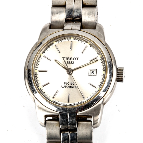 TISSOT a lady s mid size stainless steel PR50 automatic bracelet