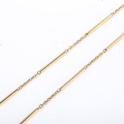 116 - A late 20th century 9ct gold tube and cable link chain necklace, hallmarks Birmingham 1978, necklace... 