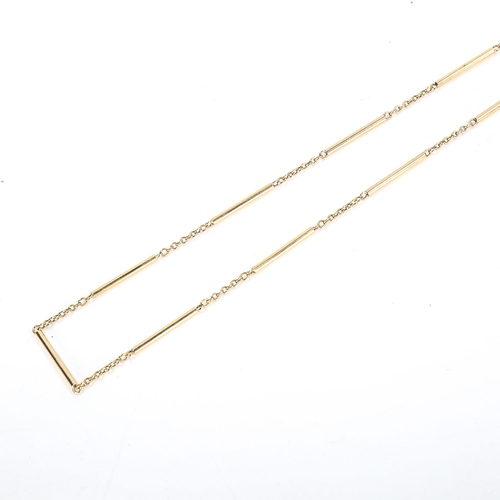 116 - A late 20th century 9ct gold tube and cable link chain necklace, hallmarks Birmingham 1978, necklace... 