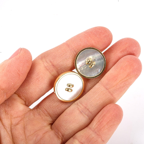 150 - LINKS OF LONDON - a modern pair of 18ct gold mother-of-pearl button design cufflinks, hallmarks Lond... 