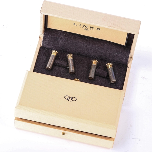 168 - LINKS OF LONDON - 2 pairs of silver cufflinks, including shotgun cartridges, cartridge length 18.5mm... 