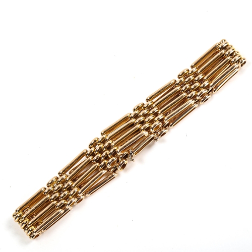 71 - A Victorian 15ct gold gatelink bracelet, bracelet length 18cm, 18.7g