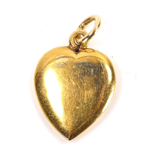 73 - A 19th century 15ct gold sapphire diamond and enamel heart pendant, depicting scales and star, penda... 