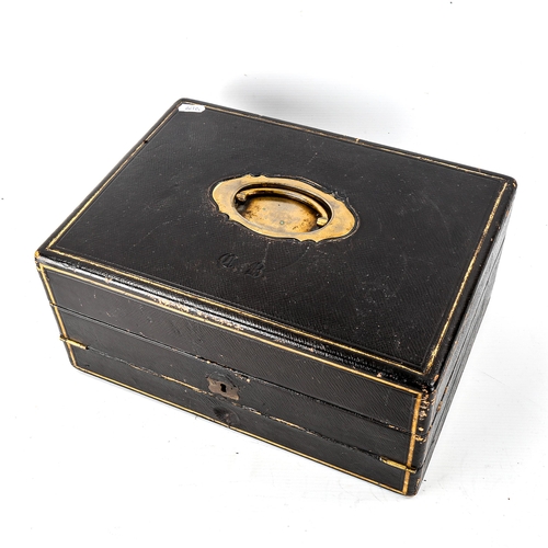 1037 - A Victorian leather-covered travelling writing case, by P & F Schafer of Piccadilly London, the gild... 