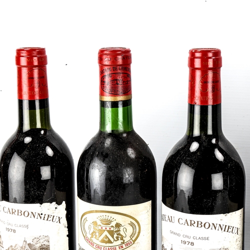 1051 - 6 bottles of Bordeaux red wine, 3 x Chateau Carbonnieux, 1978 Graves and 3 x Chateau De Camensac, 19... 