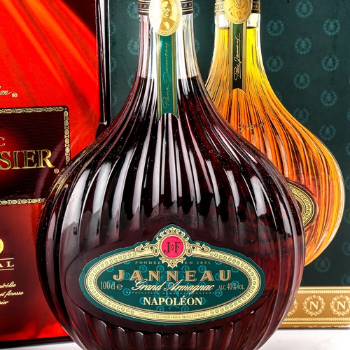 1057 - Courvoisier XO Imperial Cognac 70cl, 40%, and Janneau Grand Armagnac Reserve Special Napoleon, 100cl... 