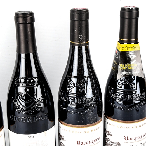 1068 - 4 bottles of Vacqueyras cuvee Prestige 2015, Ferdinand Labarthe, Cotes Du Rhone and a bottle of Gigo... 