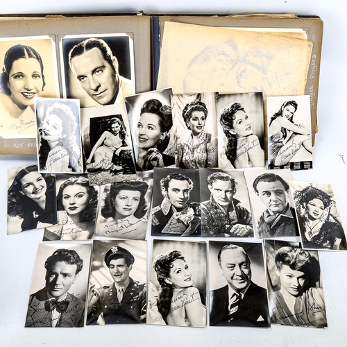 1098 - A collection of autographs and facsimile photographs of film and music stars from the 1930s to 50s, ... 