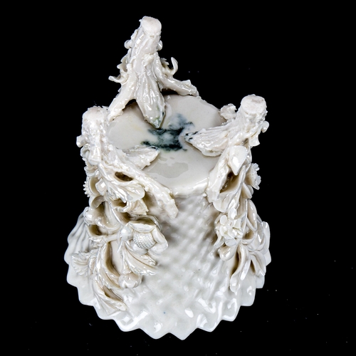 1108 - A small Belleek footed spill vase, circa 1891 - 1926, height 8cm