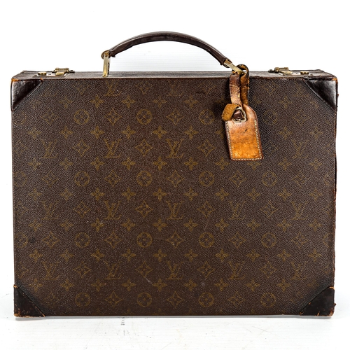 1109 - LOUIS VUITTON - Vintage leather briefcase, 41cm x 31cm x 7cm