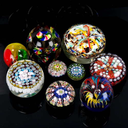 1130 - A group of Millefiori and Studio glass paperweights (9)