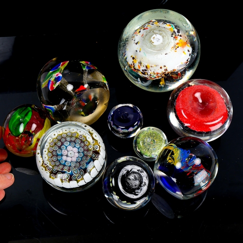 1130 - A group of Millefiori and Studio glass paperweights (9)