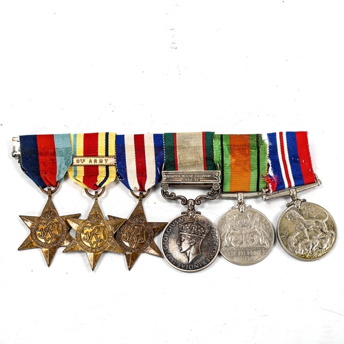 1133 - A group of 6 Second World War Service medals, to 4387605 Pte J A Haggie, Green Howards, including In... 