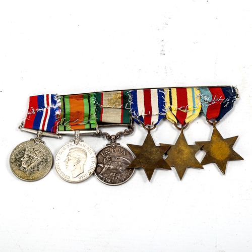 1133 - A group of 6 Second World War Service medals, to 4387605 Pte J A Haggie, Green Howards, including In... 