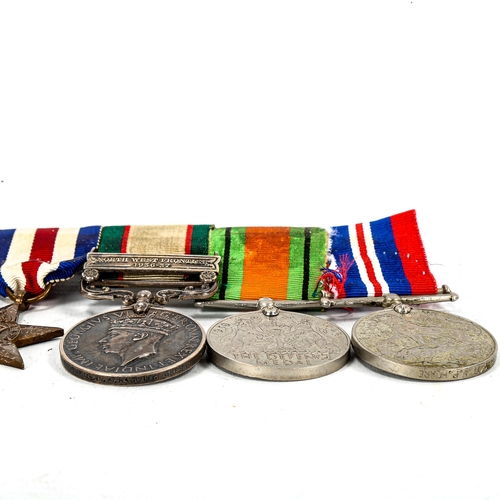 1133 - A group of 6 Second World War Service medals, to 4387605 Pte J A Haggie, Green Howards, including In... 