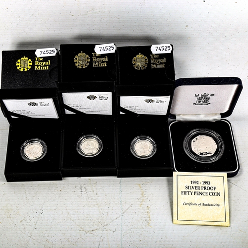 1135 - A group of modern proof silver coins, comprising UK Cities £1 proof, Cardiff 2011, Belfast 2010 and ... 